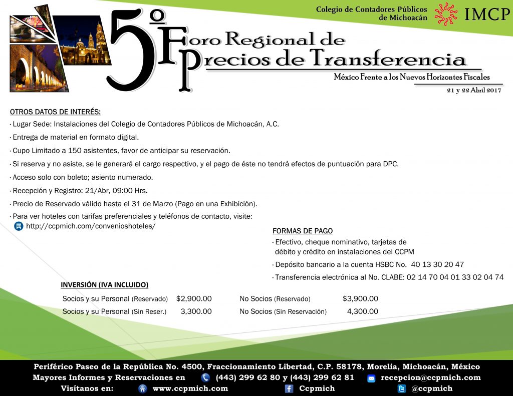 Foro Regional Precios Transferencia 2017 (Folleto Electrónico) 3